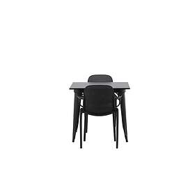 Venture Design Tempe & Baltimore matgrupp Svart/svart 2 stolar & bord 80 x 80 cm