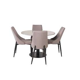 Venture Design Razzia & Leone matgrupp Grå/grå 4 st stolar & bord 106 cm