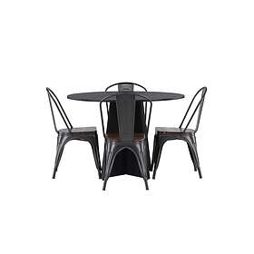 Venture Design Bootcut Oval & Tempe matgrupp Valnöt/svart 4 stolar & bord 110 cm