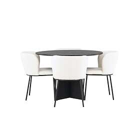 Venture Design Bootcut & Edina matgrupp Vit/svart 4 stolar & bord 110 cm