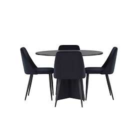 Venture Design Bootcut & Night matgrupp Svart/svart 4 stolar & bord 110 cm