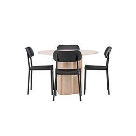 Venture Design Olivia & Polly matgrupp Svart/vitwash 4 stolar & bord 110 cm