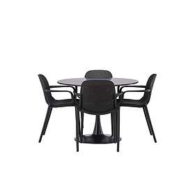 Venture Design Glade & Baltimore matgrupp Svart/svart 4 stolar & bord 100 cm