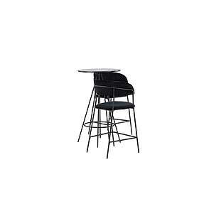 Venture Design Bistro & Lui bargrupp Svart/svart 2 stolar & bord 60 cm