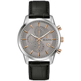 Bulova 98B409 Sutton Grå/Läder Ø41 mm
