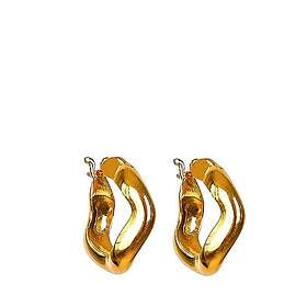 Syster P Bolded Wavy Earrings Shiny Gold Örhängen Dam Guld ONESIZE