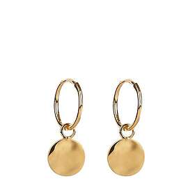 Syster P Minimalistica Hammered Earrings Gold Örhängen Dam Guld ONESIZE