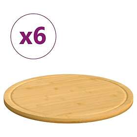 vidaXL Skärbrädor 6 st Ø40x1,5 cm bambu