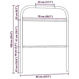 vidaXL Sänggavel sonoma-ek 80 cm konstruerat trä och stål