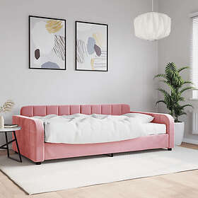 vidaXL Dagbädd med madrass rosa 100x200 cm sammet