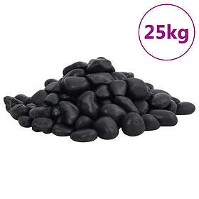 vidaXL Polerad småsten 25kg svart 2-5 cm