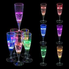 L.E.D. Blinkande Champagneglas 6-pack