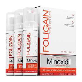 Foligain Minoxidil 5% hårväxtskum för män (3x60 ml)