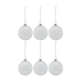 Scandi Living Holiday julgranskula 6-pack White