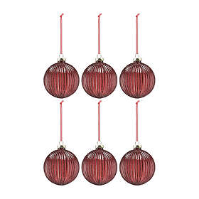 Scandi Living Holiday julgranskula 6-pack Red