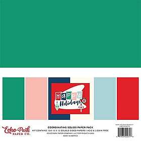 Echo Park Paper Pack Happy Holidays 12x12 Solids 6 ark