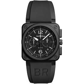 Bell & Ross BR0394BLACHR Instrument Svart/Gummi 42x42 mm