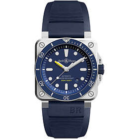 Bell & Ross BR0392-D-BU-ST/SRB Instruments Blå/Gummi