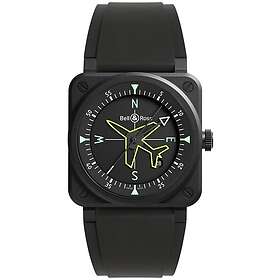 Bell & Ross BR03A-CPS-CE/SRB BR 03 Gyrocompass Svart/Gummi Ø41 mm