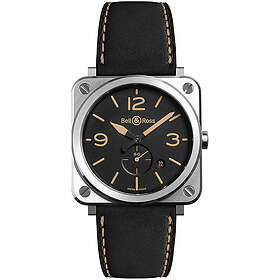 Bell & Ross BRS-HERI-ST/SCA Br S Quartz Svart/Läder