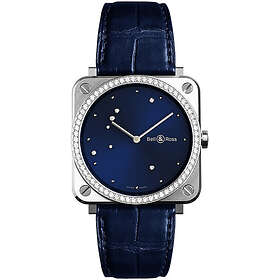 Bell & Ross BRS-EA-ST-LGD/SCR Br S Quartz Blå/Läder