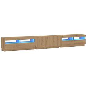 vidaXL TV-bänk med LED-lampor artisan ek 300x35x40 cm konstruerat trä