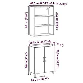 vidaXL Skänk med väggskåp åldrat trä konstruerat trä
