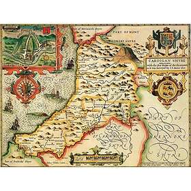 Cardiganshire Historical 1610 Map 1000 Brikker