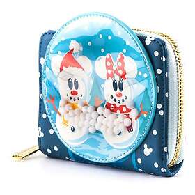 Loungefly Disney Snowman Mickey Minnie Globe Zip Around Wallet (wdwa1786)