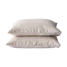 Tell Me More Stonewashed linen örngott 50x60 cm 2-pack Hazelnut stripe