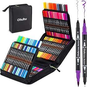 Ohuhu 100 Colours, Dual Tip Brush Pens Felt Tip Pens