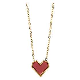 Timi Of Sweden Sarah Red Heart Necklace Stainless Steel