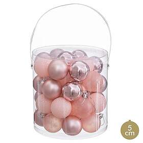 Bigbuy Home Julgranskulor Rosa Plast Ø 5 cm (40 antal)