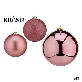 Krist+ Uppsättning av julkulor Rosa PVC 10 cm (12 antal)