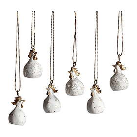 Nääsgränsgården Höna Glamour Julgransprydnad 4cm 6-pack