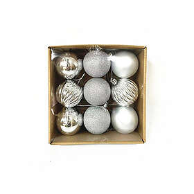 Julgranskulor 6Cm Silver 9-Pack