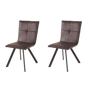 Loft24 Caedmon Köksstol Konstläder 2-pack Mörkgrå/Metall 9194278