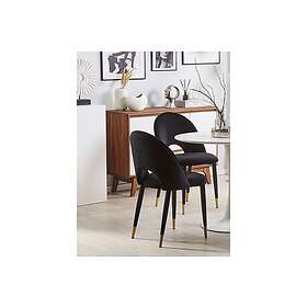 Tavernes Sammetsstol 2-pack Svart 200506