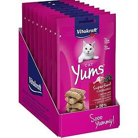 Vitakraft Cat Treats 8 x Cat Yums superfood with Duck and Elderberry 40g (bundle)