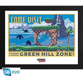 GB eye Sonic the Hedgehog Come visit Green Hill Zone Framed Print (30*40cm)