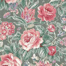 Laura Ashley Tapet Wild Roses Fern Grön 122754