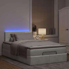 vidaXL Ottoman sängram med madrass ljusgrå 120x190 cm sammet