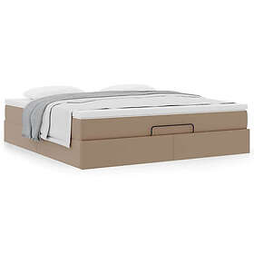 vidaXL Ottoman sängram med madrass cappuccino 180x200 cm konstläder