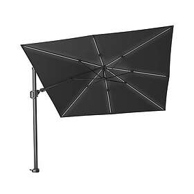 Challenger T² Glow premium hängparasoll antracit/Faded Black 300x300 cm