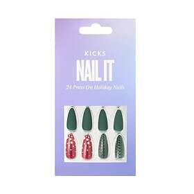 KICKS Press On Nails Xmas Green/Red