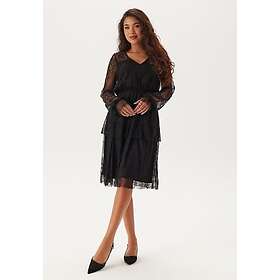 Happy Holly Tiered Puff Sleeve Lace Midi Dress