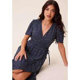 Happy Holly Evie Puff Sleeve Midi Wrap Dress