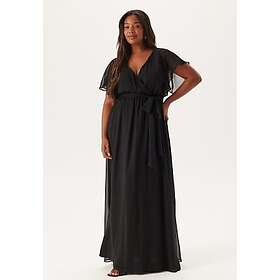 Goddiva Curve Flutter Sleeve Chiffon Maxi Dress