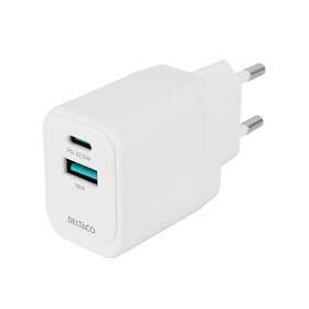 Deltaco USB-C & USB-A Väggladdare