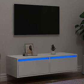 vidaXL Meuble TV avec éclairage LED blanc 100X35,5x25 cm